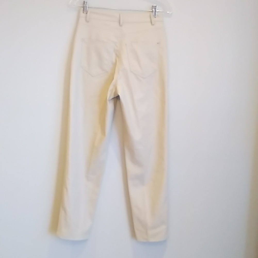NWOT ZARA Ecru faux leather Mid Rise Straight Leg Pants Size 2 - Picture 9 of 15